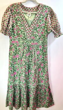 dRA Los Angeles Floral Block-Print Midi Dress - size Large